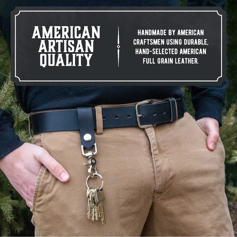 Main Street Forge | Full Grain Leather Keychain for Men | Made in USA | Hand Made | Luxury Valet Key Chain | Quick Detach | Men's Key Ring Organizer - Image 2